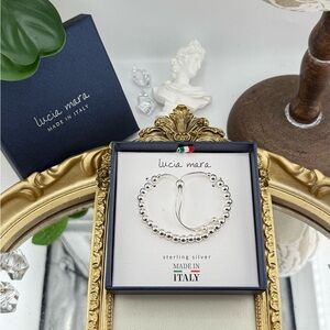 Lucia Mara Sterling Silver Beaded Bracelet – Made in Italy